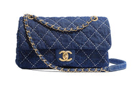 CHANEL Classic Flap CF Denim Shoulder Bag Crossbody Bag Women's Denim Blue