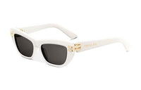 DIOR Acetate Irregular Shape Sunglasses Women's White