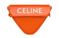 CELINE Smooth Cow Leather Shoulder Bag Crossbody Bag Unisex Fluorescent Orange