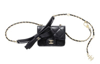 CHANEL 21K Winter Lambskin Fanny Pack Women's Black