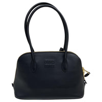 MIU MIU Leather One Shoulder Handbag Women's Black
