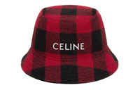CELINE Bucket Hats Unisex Black/Red