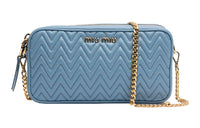 MIU MIU Sheepskin Camera Bag Shoulder Bag Crossbody Bag Women's Blue