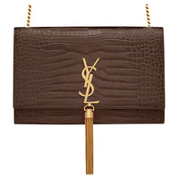 SAINT LAURENT KATE Cow Leather Chain Shoulder Bag Crossbody Bag Medium Size Women's Brown