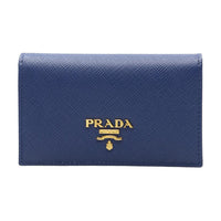 PRADA Calfskin Wallet Women's Blue