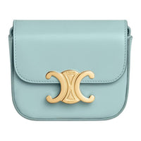CELINE Triomphe Calfskin Shoulder Bag, Crossbody Bag Mini Women's Pool Blue
