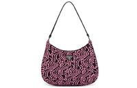 PRADA Leather One Shoulder Handbags Women's Black & Pink