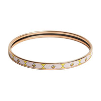 HERMES Enamel Bangles Unisex Pink/Gold