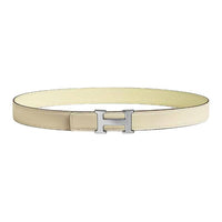 HERMES Leather Leather Belts Women's Yellow 2.4CM