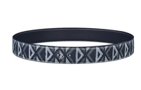 DIOR CD Pattern Smooth Buckle Leather Belts Men's Blue Width: 4CM