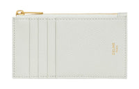 CELINE Grained Calfskin Card Holder Small Size Women's Light Green