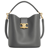 CELINE Calfskin Shoulder Bag, Crossbody Bag, Handbag Medium Size Women's Anthracite
