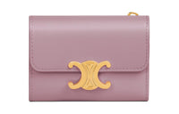 CELINE Triomphe Shiny Calfskin Wallet Women's Petal Pink