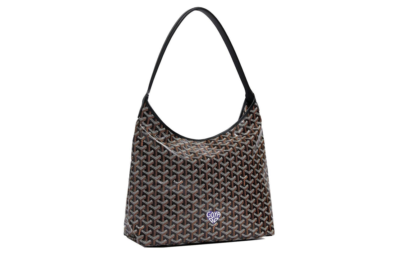 GOYARD Bohème Hobo Canvas With Leather Shoulder Bag Combo Bag Handbag Shoulder Bag Women's Black/Purple Heart Edition