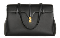 CELINE SOFT 16 Cow Leather Portable Crossbody Bag, Shoulder Bag Women's Black