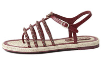 CHANEL Strap Sandals Women's Burgundy