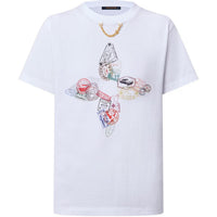 LOUIS VUITTON Travel Stamp Flower T-Shirt