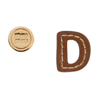 MIU MIU Leather Earrings Unisex Brown
