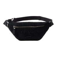 PRADA Raffia Fanny Pack Men's Black
