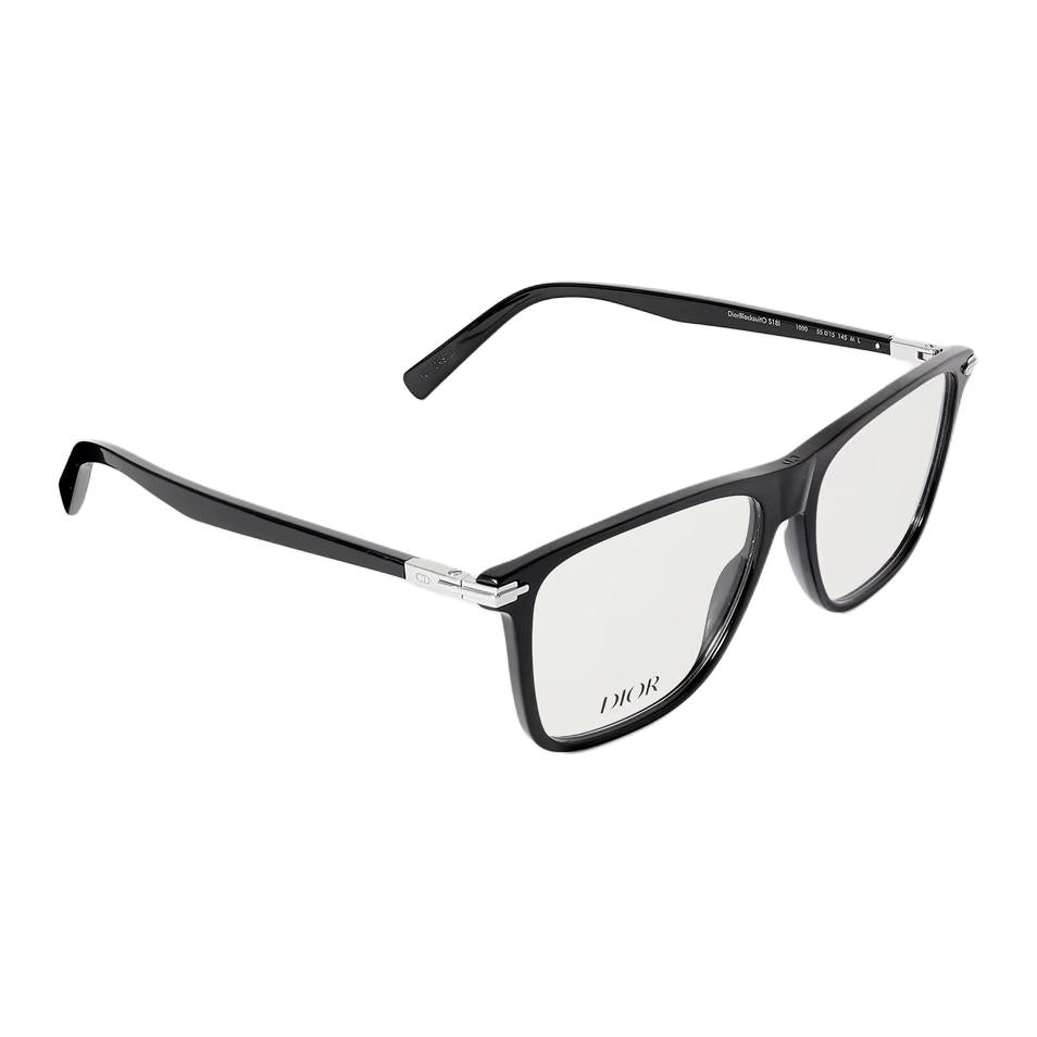 DIOR Acetate Metal Rectangular Eyeglass Frames Unisex Black
