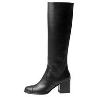 CHANEL Knee-high Boots 6.5cm Women's Black