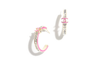 CHANEL Metal Rhinestone Earrings Women's Gold/Pink