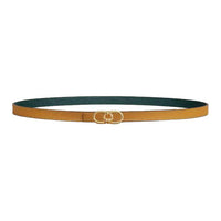 HERMES Gold-Plated Leather Belts Unisex Sesame/Green Sesame Width: 1.3cm