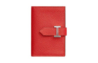 HERMES Bearn Epsom Calfskin Card Holder Women's Field Orange