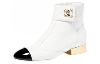 CHANEL Ankle Boots Women's White
