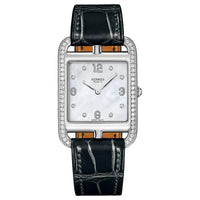 HERMES Wrist Watch Quartz Movement Crocodile Leather Strap 29*29mm Silver Dial Women's Watch