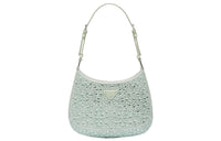 PRADA Cleo Satin Bag With Appliques Aqua