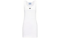 PRADA Logo plaque Ribbed knit Minidress