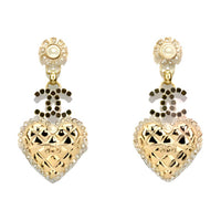 CHANEL Metal Earrings Women's Gold