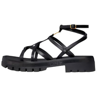 CELINE Clea Triomphe Roman Sandals Women's Black