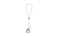 PRADA Shiny Leather Coin Purse Men's Silver