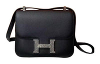 HERMES Constance Epsom Leather Shoulder Bag Crossbody Bag Regular Women's Black