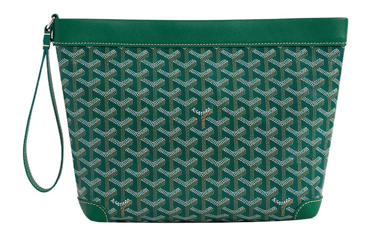 GOYARD Canvas With Calfskin Dog's Teeth Toiletry Bags Storage Bags Clutches Unisex Green