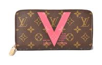 LOUIS VUITTON Canvas Wallet Regular Women's Brown & Pink