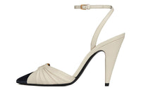 SAINT LAURENT Alma Cone Heel High Heels 10.5cm Women's White