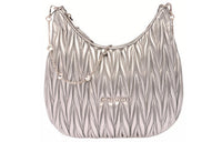 MIU MIU Matelassé Soft Sheep Leather Shoulder Bag Crossbody Bag Women's Silver
