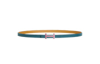 HERMES Leather Belts Women's Yellow/Blue
