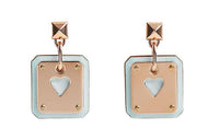 HERMES As De Coeur Earrings Women's Dusty Blue