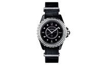 CHANEL J12 Collection Wrist Watch Quartz Movement Crocodile Leather Strap Black Dial Women's H4189
