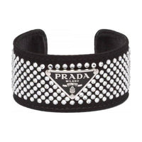PRADA Satin Enamel Metal Bangles Women's Black