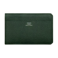 HERMES Evercolor Calfskin Card Holder Women's 2Q Vert Anglais British Green