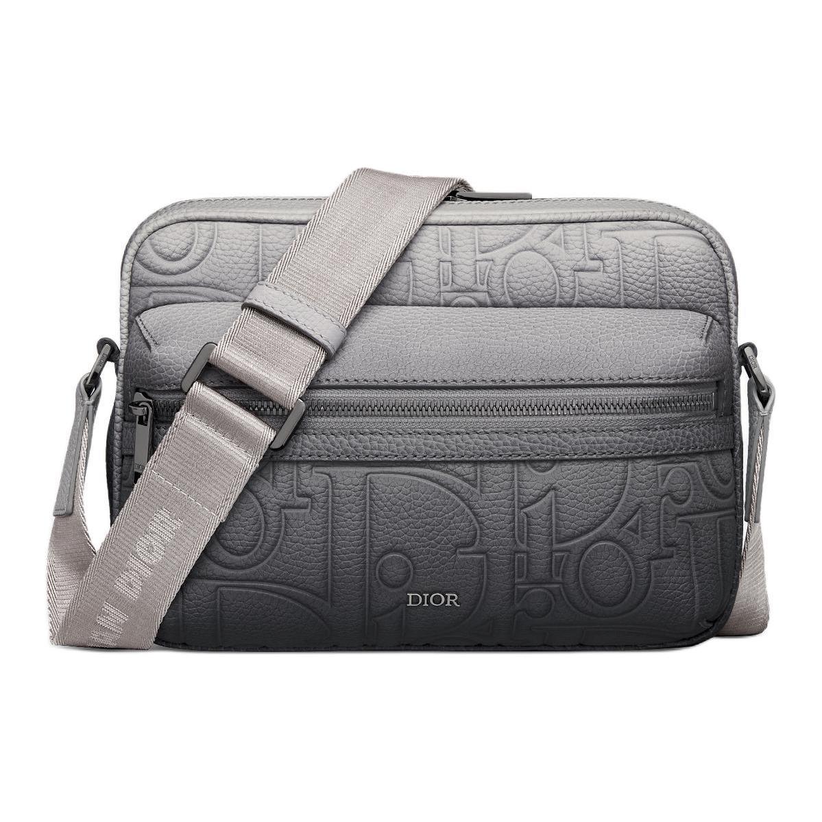DIOR Rider 2.0 Cow Leather Messenger Bag Crossbody Bag Men's Gray Black Gradient