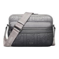DIOR Rider 2.0 Cow Leather Messenger Bag Crossbody Bag Men's Gray Black Gradient
