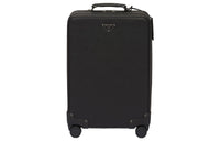 PRADA Leather Suitcase Travel Bag Check-in Luggage Men's Black