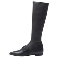 CHANEL Knee-high Boots Women's Black