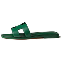 HERMES Oran Slide Slippers Women's Green